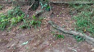 Naked in woods, hot big ass and small tits exposed