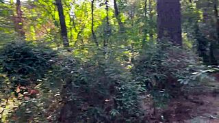 Naked in woods, hot big ass and small tits exposed