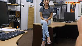 Very slim teen 18+ drilled by pawnshop owner