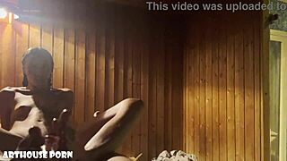 violeta greys performs a foot tease in the sauna