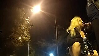 Street Blowjob with Police Watching Nearby