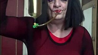 Bisexual Crossdresser Intensely Fills Himself Up