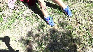 Real voyeur gets scared on the beach as horny cougar milf pisses from her hairy pussy in public POV.