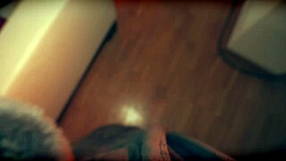 Hot redhead milf in latex deepthroats and slaps balls till cumshot