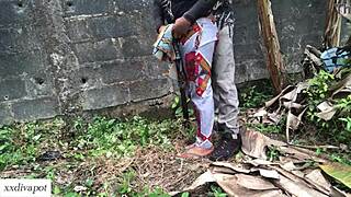 horny farm girl gets doggystyle fuck on farm land with stepbrother