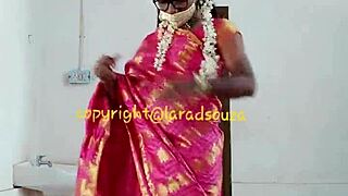 Indian Crossdresser Model Lara Dsouza Saree Video3