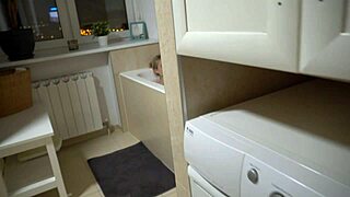 Step daughter taking a bath and sucking dick