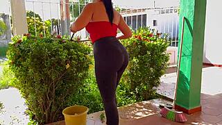 My Beautiful Mother-In-Law Pruning Plants, Her Big Ass Teasing