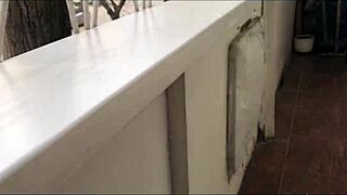 I jerked on the balcony