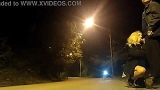 Street Blowjob with Police Watching Nearby