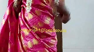 Indian Crossdresser Model Lara Dsouza Saree Video3
