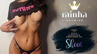 rainha hotwife delivers sloppy blowjob on thick cock in front of submissive cuckold husband