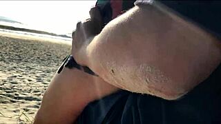 Milf suddenly jerked me off in public