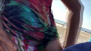 Milf suddenly jerked me off in public