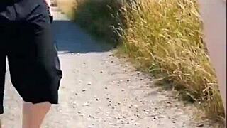 hot granny with 66 years walked with me on a sunny day