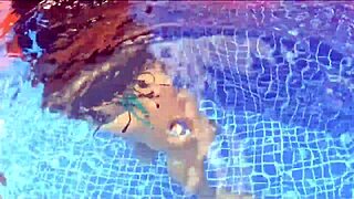 caught stranger with huge ass in pool and fucked her pussy hard 😈