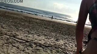 Milf suddenly jerked me off in public