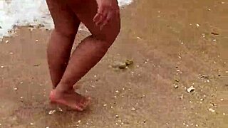 hey, check out this sexy asian wife with big tits nude on the beach