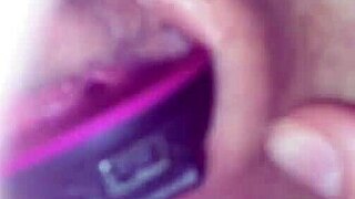 cute blonde russian girl fingering her tight pussy with vibrator pink