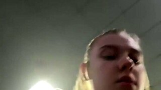 Risky public sex in gym toilet