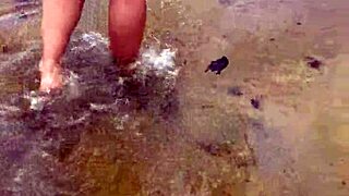 hey, check out this sexy asian wife with big tits nude on the beach