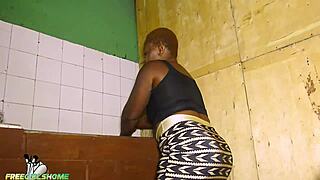 Irie fucks wife in kitchen while she washes plates