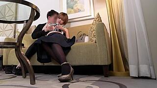 Cheating gal wife craves stimulation, taken by other man's dick!