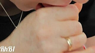 he cums when i caress him with my tongue in close up