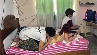 beautiful 18yo girl fucked by boyfriend's best friend in ntr game