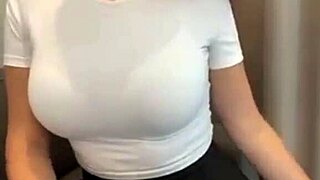 Stepmom intensely flashes bra in short skirt.