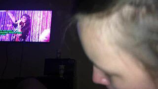 Camera shy amateur gives interracial blowjob for cum facial.