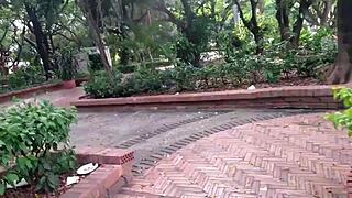 These horny lesbians got daring and masturbated in the public park! 😏