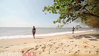 Caribbean Naked Girl at the Beach Gets Her Ass Touched by a Stranger After Shower