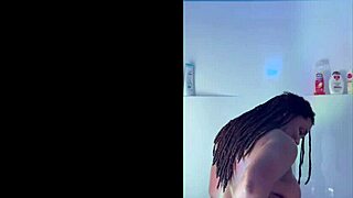 i was bathing in the homemade amateur shower, my ebony black skin getting wet, but i made a error and slipped on the soap, oops