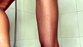 Horny Hottie Masturbates in Shower to Crazy Squirting Orgasm