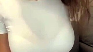 Stepmom intensely flashes bra in short skirt.