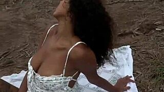 risky sex in public pov - busty brunette latina rides a cock in nature