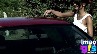 hot brunettes naked carwash 😍 showing tits and ass
