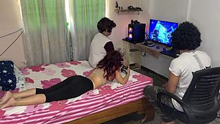 beautiful 18yo girl fucked by boyfriend's best friend in ntr game