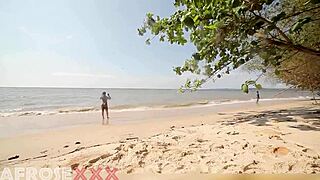 Caribbean Naked Girl at the Beach Gets Her Ass Touched by a Stranger After Shower