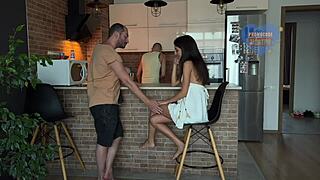 Cheating wife sucks best friend's big cock behind cuckold's back.