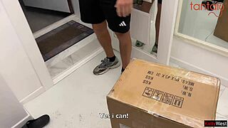 i invited the courier to fuck me with my new tantaly doll - double penetration