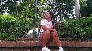 These horny lesbians got daring and masturbated in the public park! 😏