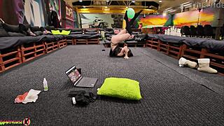 French babe on webcam fucks herself with a dildo, moaning in pleasure as she reaches orgasm.