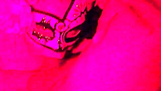 Masked Latina Redhead Spreading Big Ass and Sucking Cock in Red Light