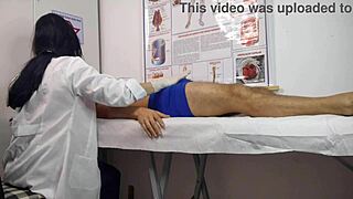 Nurse watches cock rise in hospital room