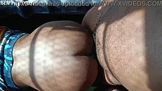 Full clip of African couples' hardcore action through sheer fabric