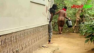 Intense emotions surge during outdoor bath leading to hardcore doggystyle