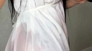 oiled up titfuck with big slutty tits and messy cumshot