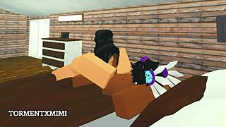 Roblox busty girl fucks her boyfriend in various positions